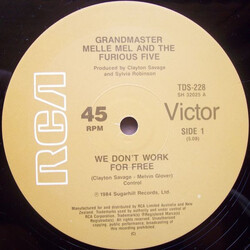 Grandmaster Melle Mel & The Furious Five We Don't Work For Free Vinyl USED