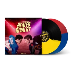 Peter Peter Heated Rivalry Montreal vs Boston Soundtrack DELUXE BLACK YELLOW AND BLUE RED SPLIT VINYL 2 LP WITH TRADING CARDS AND POSTER
