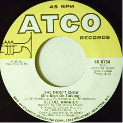 Dee Dee Warwick She Didn't Know (She Kept On Talking) / Make Love To Me USED VINYL 7INCH 45 RPM SINGLE
