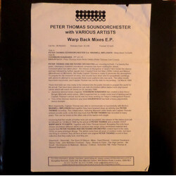 Peter Thomas Sound Orchestra Warp Back To Earth (The Mixes E.P.) USED VINYL 12INCH EP PROMO WHITE LABEL