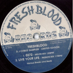 Freshblood DJ Citrus Sampler USED VINYL 12INCH 33 S RPM LIMITED EDITION SAMPLER