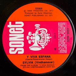 Sylvia Vrethammar Y Viva Espana USED VINYL 7INCH SINGLE