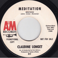 Claudine Longet Meditation / Sunrise, Sunset USED VINYL 7INCH 45 RPM SINGLE PROMO STYRENE