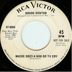 Brook Benton Where Does A Man Go To Cry USED VINYL 7INCH 45 RPM SINGLE PROMO