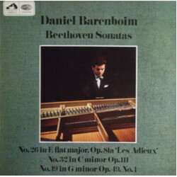 Daniel Barenboim Beethoven Sonatas: No.26 In E Flat Major, Op.81a 'Les Adieux'; No.32 In C Minor, Op.111; No.19 In G Minor, Op.49, No.1 Vinyl LP USED