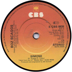 Boz Scaggs Simone USED VINYL 7INCH 45 RPM