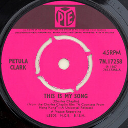Petula Clark This Is My Song USED VINYL 7INCH 45 RPM SINGLE