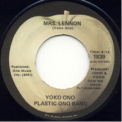 Yoko Ono / The Plastic Ono Band Mrs. Lennon / Midsummer New York USED VINYL 7INCH 45 RPM SINGLE