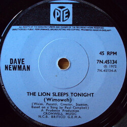 Dave Newman (3) The Lion Sleeps Tonight (Wimoweh) USED VINYL 7INCH 45 RPM
