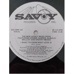 The New Jersey Mass Choir I Want To Know What Love Is USED VINYL 12INCH 33 S RPM SINGLE