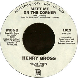 Henry Gross Meet Me On The Corner USED VINYL 7INCH 45 RPM PROMO STEREO MONO