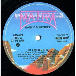 Nancy Martinez So Excited VINYL 12" USED