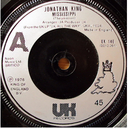 Jonathan King Mississippi Vinyl 7" USED