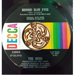 The Who Behind Blue Eyes / My Wife USED VINYL 7INCH 45 RPM SINGLE STEREO