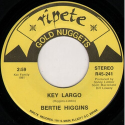 Bertie Higgins / The Tams Key Largo / Tams Medley USED VINYL 7INCH 45 RPM