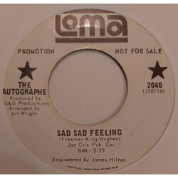 The Autographs Sad Sad Feeling USED VINYL 7INCH 45 RPM SINGLE PROMO