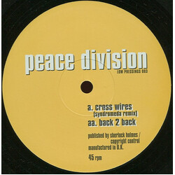 Peace Division Cross Wires / Back 2 Back USED VINYL 12INCH 45 RPM
