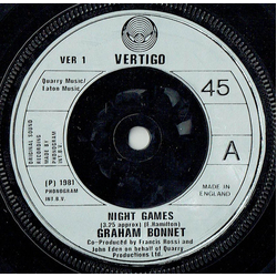 Graham Bonnet Night Games Vinyl 7" USED