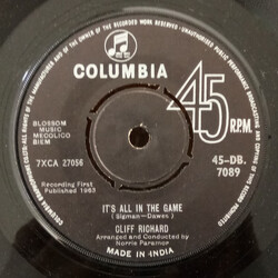 Cliff Richard It's All In The Game USED VINYL 7INCH 45 RPM