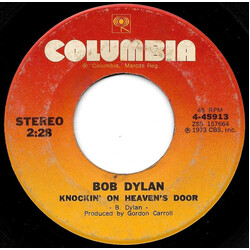 Bob Dylan Knockin' On Heaven's Door / Turkey Chase USED VINYL 7INCH 45 RPM SINGLE