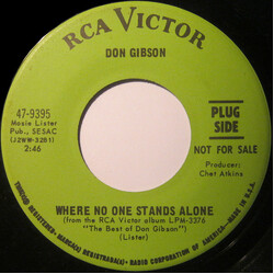 Don Gibson Where No One Stands Alone / Satisfied USED VINYL 7INCH 45 RPM SINGLE PROMO