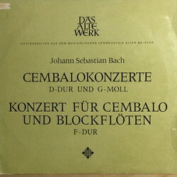 Johann Sebastian Bach / Gustav Leonhardt / Leonhardt-Consort Cembalokonzerte D-Dur / G-Moll / F-Dur Vinyl LP USED