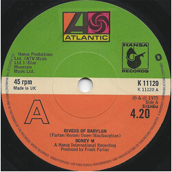 Boney M. Rivers Of Babylon USED VINYL 7INCH 45 RPM SINGLE