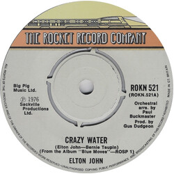 Elton John Crazy Water USED VINYL 7INCH 45 RPM SINGLE