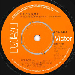 David Bowie Sorrow USED VINYL 7INCH 45 RPM SINGLE REPRESS