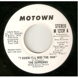 The Supremes I Guess I'll Miss The Man USED VINYL 7INCH 45 RPM SINGLE PROMO STEREO MONO
