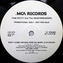 Tom Petty And The Heartbreakers Don't Come Around Here No More USED VINYL 12INCH 33 S RPM PROMO SINGLE