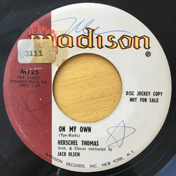 Herschel Thomas On My Own / Everytime (I Feel His Spirit) USED VINYL 7INCH 45 RPM SINGLE PROMO