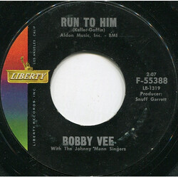 Bobby Vee / The Johnny Mann Singers Run To Him / Walkin' With My Angel USED VINYL 7INCH 45 RPM SINGLE STYRENE