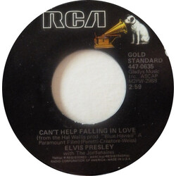 Elvis Presley / The Jordanaires Can't Help Falling In Love / Rock-A-Hula Baby USED VINYL 7INCH 45 RPM REISSUE STYRENE