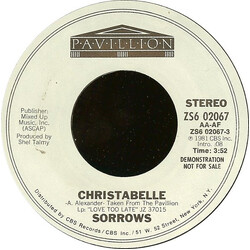 Sorrows Christabelle USED VINYL 7INCH 45 RPM PROMO STYRENE STEREO