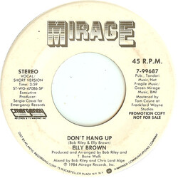 Elly Brown Don't Hang Up USED VINYL 7INCH 45 RPM PROMO STEREO