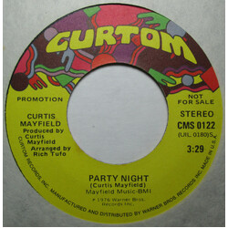 Curtis Mayfield Party Night USED VINYL 7INCH 45 RPM PROMO STEREO MONO