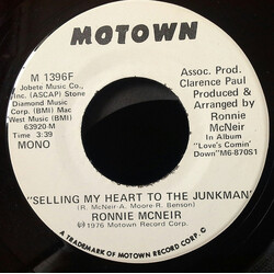 Ronnie McNeir Selling My Heart To The Junkman USED VINYL 7INCH PROMO