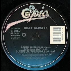 Billy Always Where You Touch Me USED VINYL 12INCH 33 S RPM SINGLE