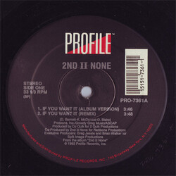 2nd II None If You Want It / More Than A Player USED VINYL 12INCH 33 S RPM SINGLE