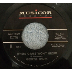 George Jones (2) Where Grass Won't Grow / Shoulder To Shoulder USED VINYL 7INCH 45 RPM