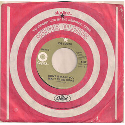 Joe South Don't It Make You Want To Go Home / Walk A Mile In My Shoes Vinyl 7" USED