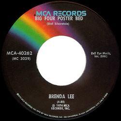 Brenda Lee Big Four Poster Bed USED VINYL 7INCH 45 RPM SINGLE