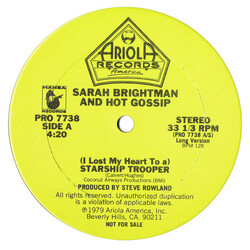 Sarah Brightman / Hot Gossip (I Lost My Heart To A) Starship Trooper / Do Do Do VINYL 12" USED