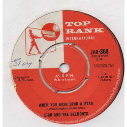 Dion & The Belmonts When You Wish Upon A Star USED VINYL 7INCH 45 RPM