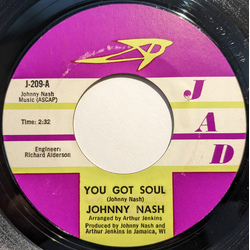 Johnny Nash You Got Soul Vinyl 7" USED