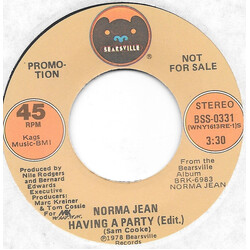 Norma Jean Wright Having A Party (Edit) USED VINYL 7INCH 45 RPM PROMO SINGLE STEREO MONO