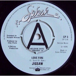 Jigsaw (3) Love Fire USED VINYL 7INCH 45 RPM SINGLE PROMO
