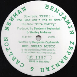 Benjamin Zephaniah / Carlton Newman Crisis VINYL 12" USED