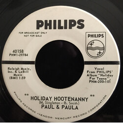 Paul & Paula Holiday Hootenanny USED VINYL 7INCH 45 RPM SINGLE PROMO